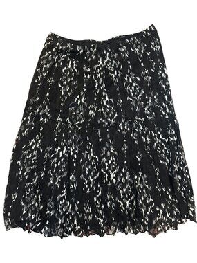 VTG Coldwater Creek Womens Black & White Lace Skirt L 14 Whimsigoth Elegant